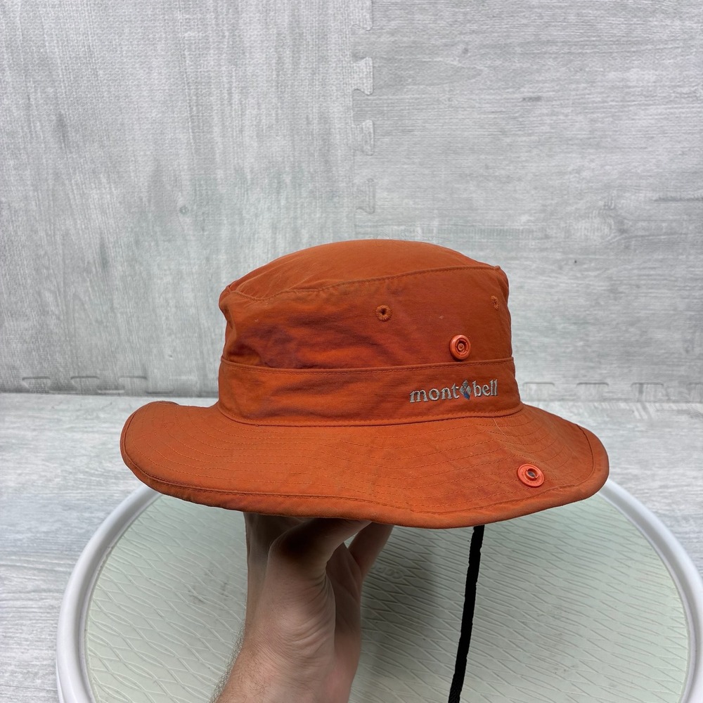 Montbell Bucket Hat Mens Small Orange Nylon Outdoor Hiking Sun Hat